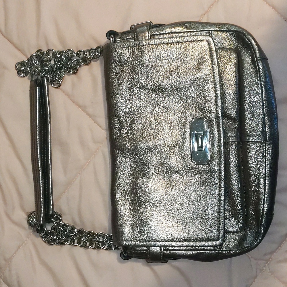 Coach Chelsea metallic bronze convertible shoulder/crossbody bag.